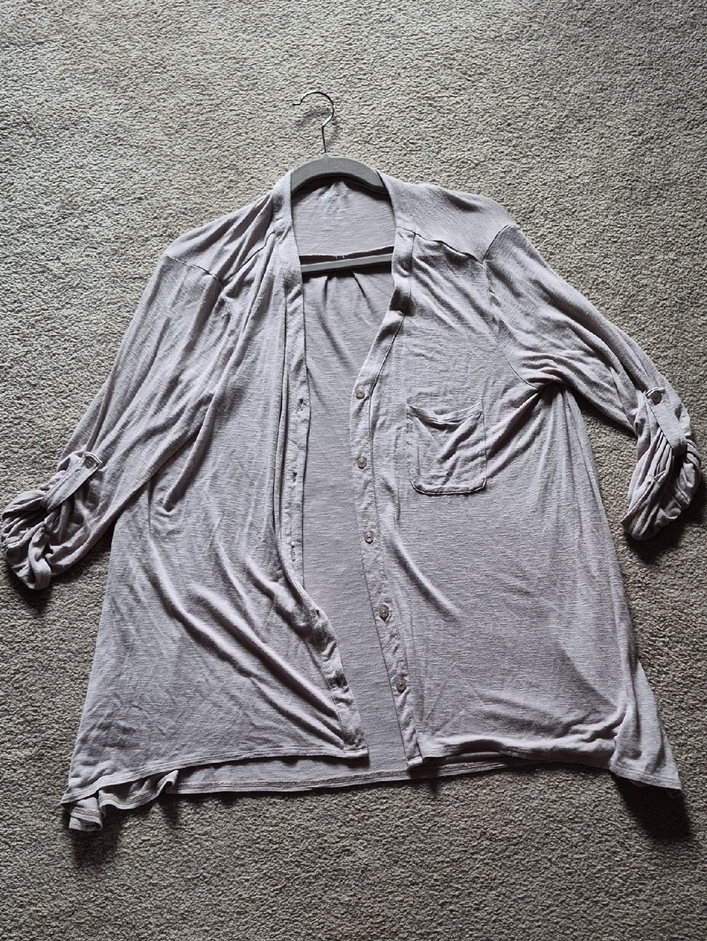 Andrea Jovine taupe knit tee with subtle texture